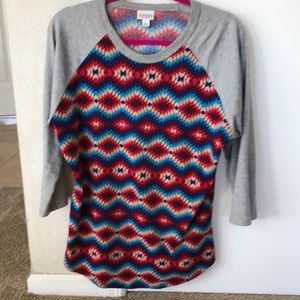 Lula roe 3/4 sleeve baseball cut shirt